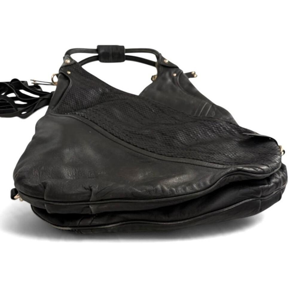 BOTKIER CHRYSTIE BLACK LEATHER HOBO HANDBAG - Picture 3 of 11